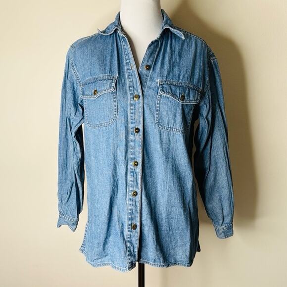 Liz Claiborne Liz Wear Vintage Denim Button Down Shirt - Picture 1 of 5